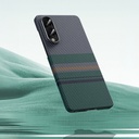 Samsung Galaxy S25 Edge Uyumlu Kılıf M-safe Şarj Özellikli Karbon Fiber Tasarımlı Benks Aurora ArmorAir Kevlar Kapak - 3