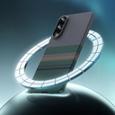 Samsung Galaxy S25 Edge Uyumlu Kılıf M-safe Şarj Özellikli Karbon Fiber Tasarımlı Benks Aurora ArmorAir Kevlar Kapak - 9