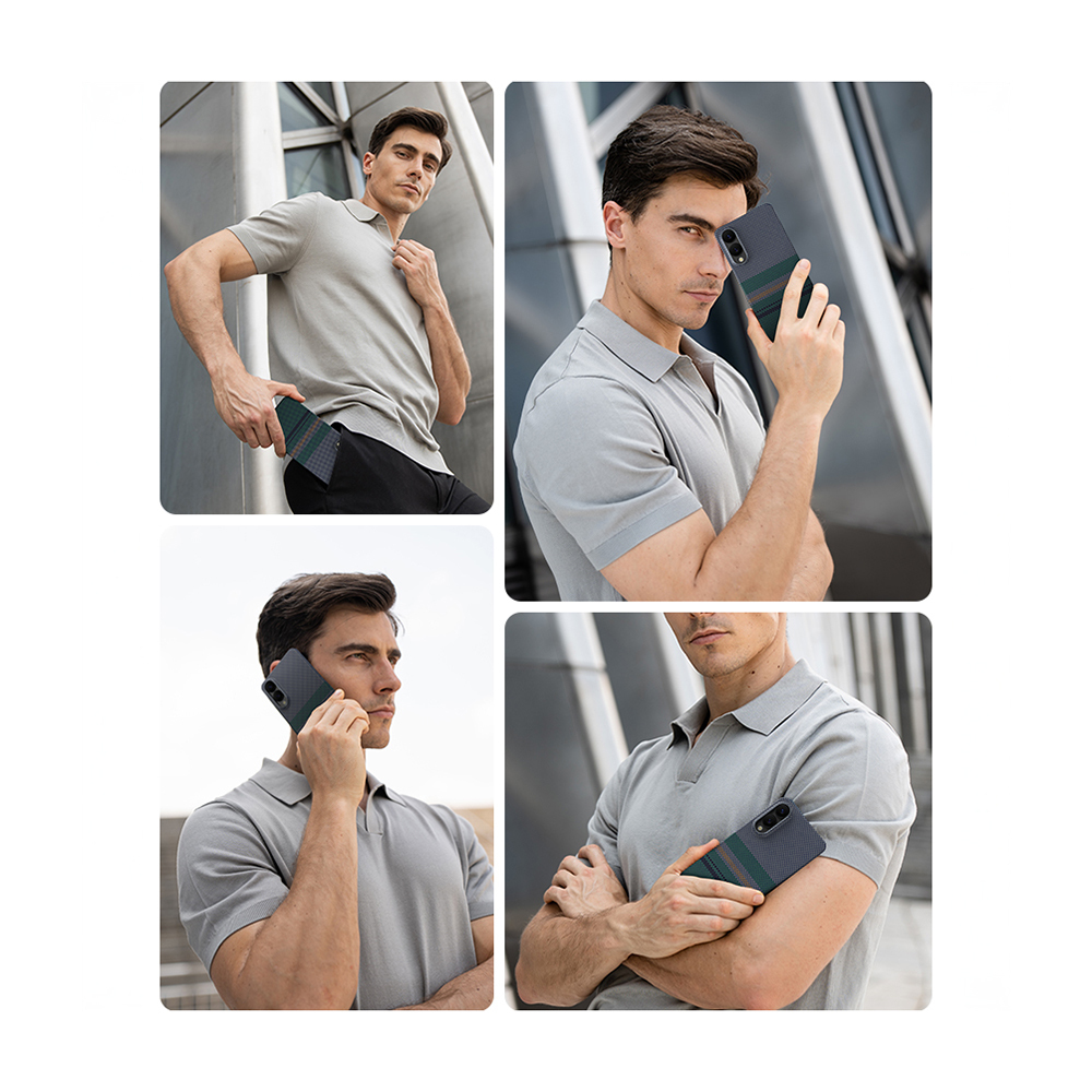 Samsung Galaxy S25 Edge Uyumlu Kılıf M-safe Şarj Özellikli Karbon Fiber Tasarımlı Benks Aurora ArmorAir Kevlar Kapak - 10