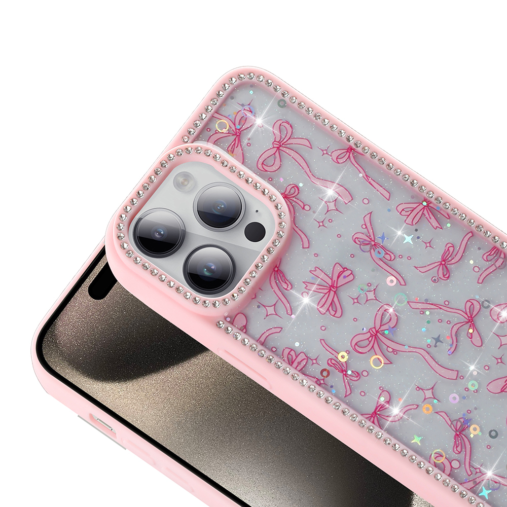 Apple iPhone 14 Pro Uyumlu Kılıf Taşlı ve Simli Tasarım Zore Azra Kapak - 6