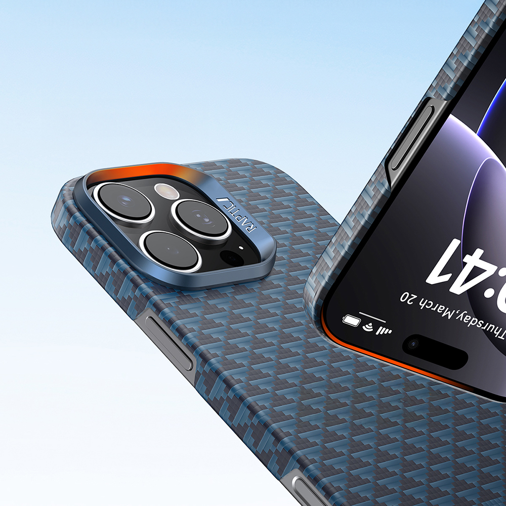 Apple iPhone 16 Pro Uyumlu Kılıf M-safe Şarj Özellikli Raptic Aramid Skin Origin Serisi Kapak - 14