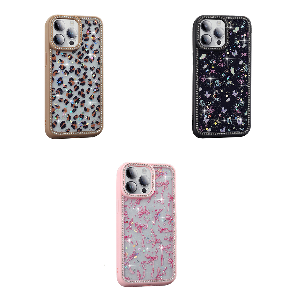 Apple iPhone 14 Pro Max Uyumlu Kılıf Taşlı ve Simli Tasarım Zore Azra Kapak - 7