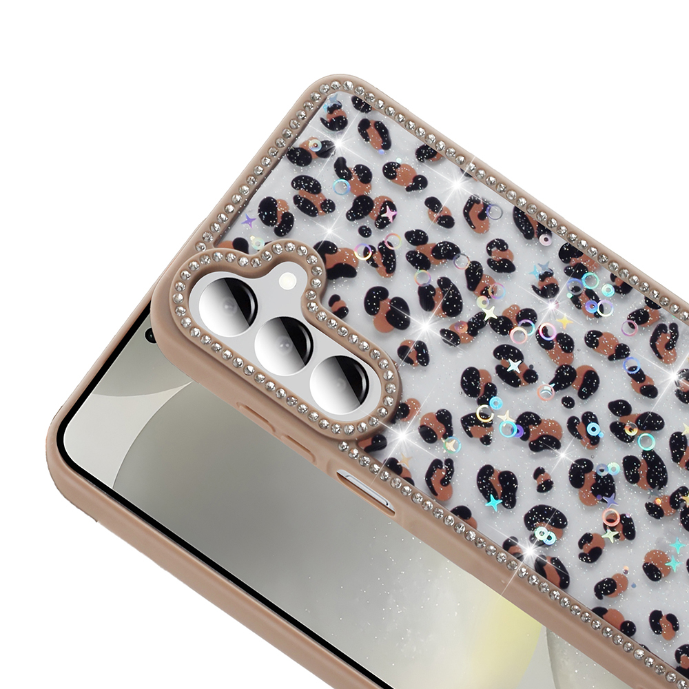 Samsung Galaxy A55 Uyumlu Kılıf Taşlı ve Simli Tasarım Zore Azra Kapak - 6