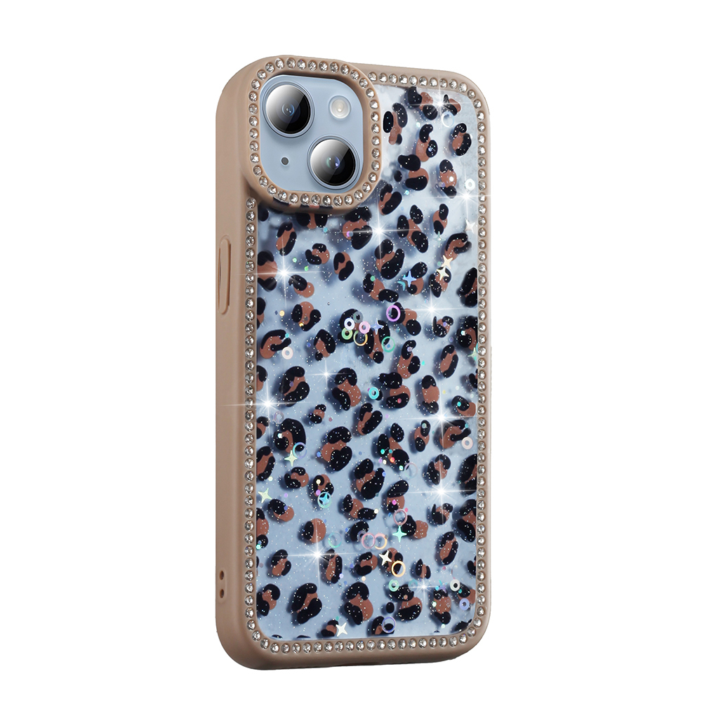 Apple iPhone 15 Uyumlu Kılıf Taşlı ve Simli Tasarım Zore Azra Kapak - 1