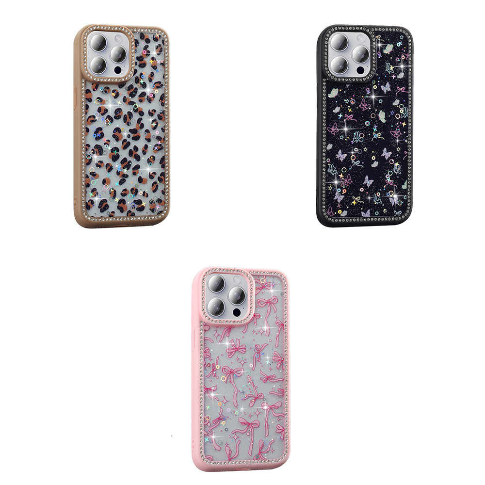 Apple iPhone 15 Pro Max Uyumlu Kılıf Taşlı ve Simli Tasarım Zore Azra Kapak - 7