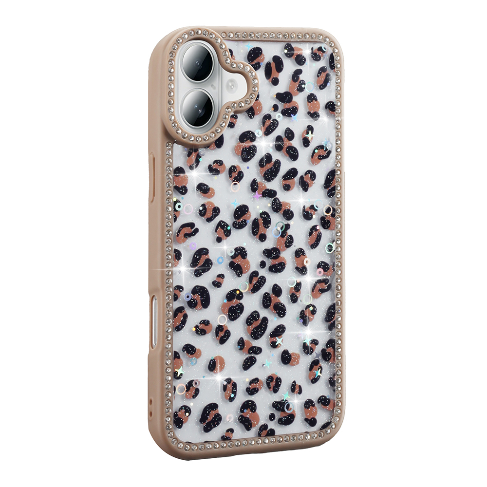 Apple iPhone 16 Uyumlu Kılıf Taşlı ve Simli Tasarım Zore Azra Kapak - 1