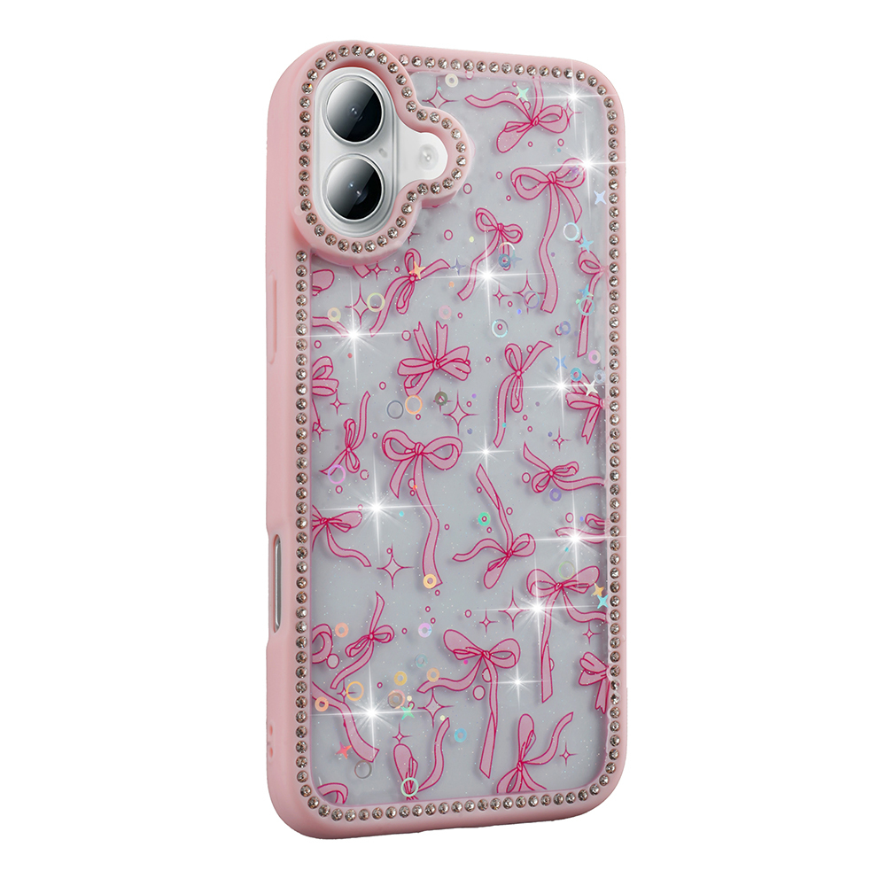 Apple iPhone 16 Uyumlu Kılıf Taşlı ve Simli Tasarım Zore Azra Kapak - 3