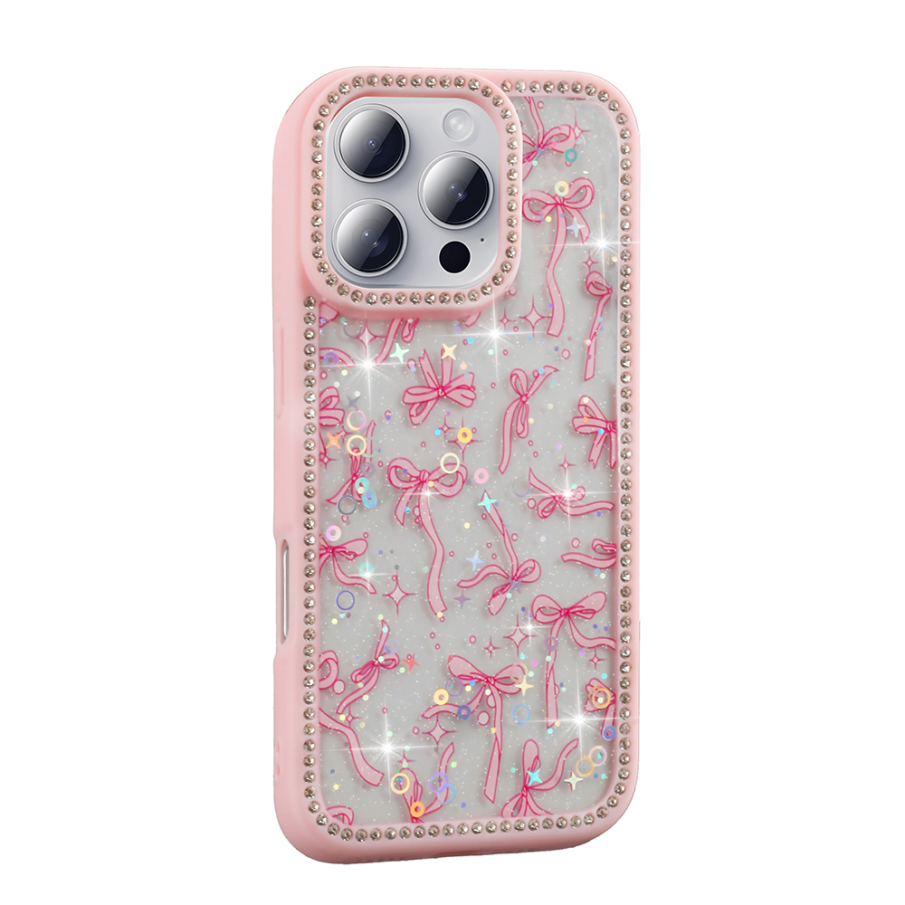 Apple iPhone 16 Pro Max Uyumlu Kılıf Taşlı ve Simli Tasarım Zore Azra Kapak - 3