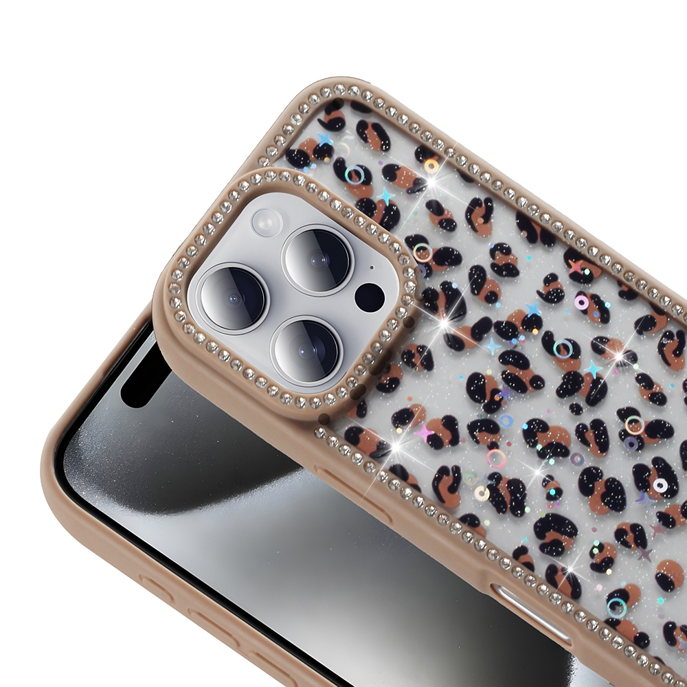 Apple iPhone 16 Pro Max Uyumlu Kılıf Taşlı ve Simli Tasarım Zore Azra Kapak - 5