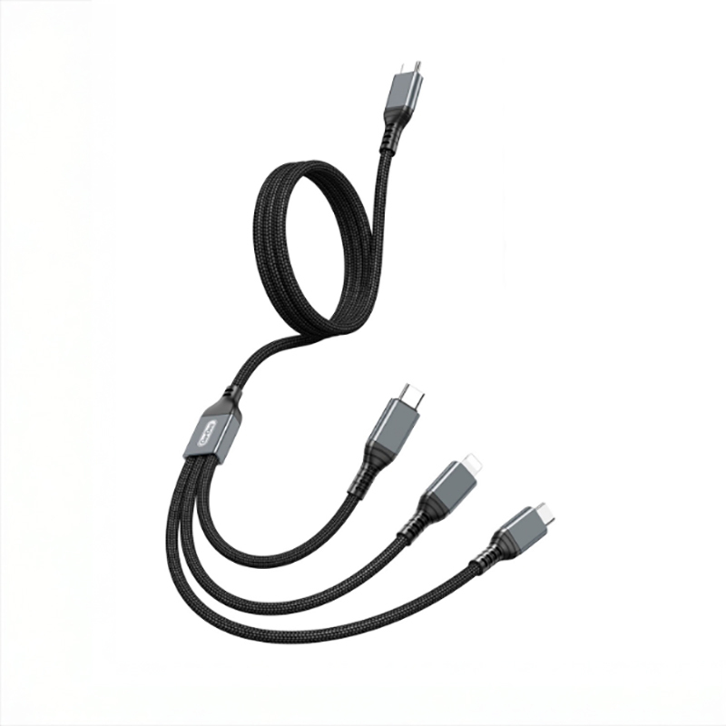 Go-Des GD-UC617 3in1 Type-C to Lightning – Type-C – Micro USB Ultra Hızlı PD Şarj Kablosu 100W 1.2M - 1