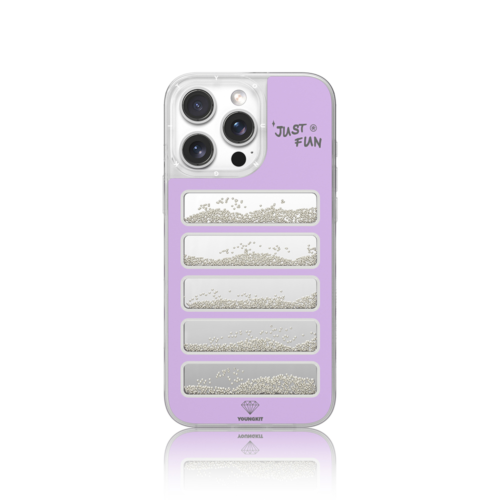 Apple iPhone 16 Pro Uyumlu Kılıf Aynalı ve Boncuklu Tasarım Youngkit Jump Serisi Kapak - 4