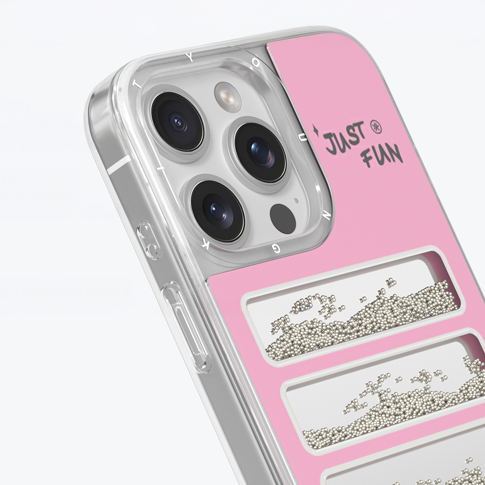 Apple iPhone 16 Pro Uyumlu Kılıf Aynalı ve Boncuklu Tasarım Youngkit Jump Serisi Kapak - 6