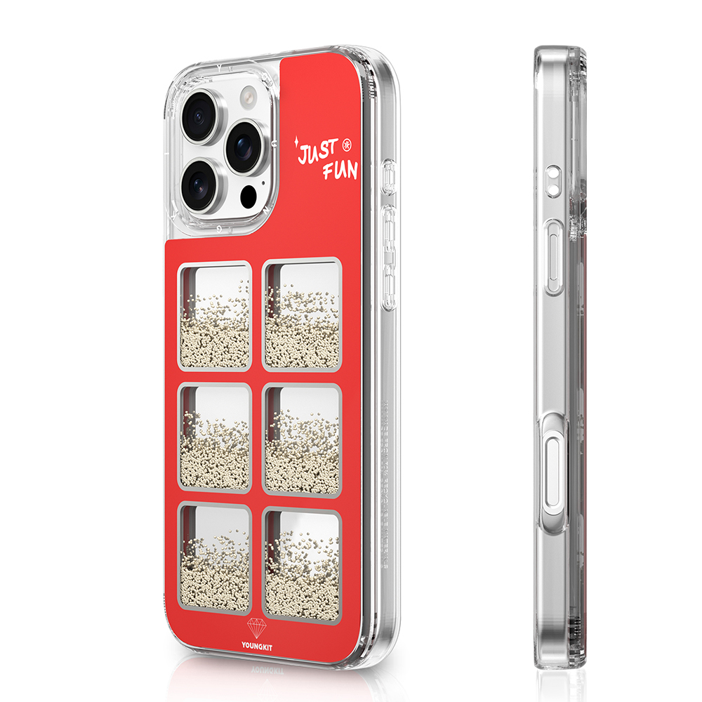 Apple iPhone 16 Pro Uyumlu Kılıf Aynalı ve Boncuklu Tasarım Youngkit Spirit Serisi Kapak - 1