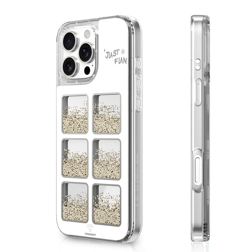 Apple iPhone 16 Pro Uyumlu Kılıf Aynalı ve Boncuklu Tasarım Youngkit Spirit Serisi Kapak - 2