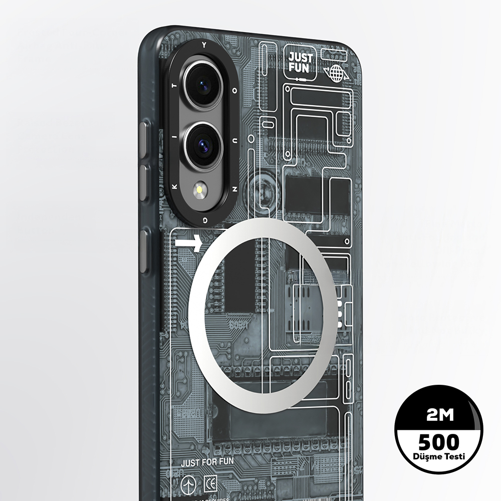 Samsung Galaxy S25 Edge Uyumlu Kılıf M-safe Şarj Özellikli Youngkit Technology Serisi Kapak - 3