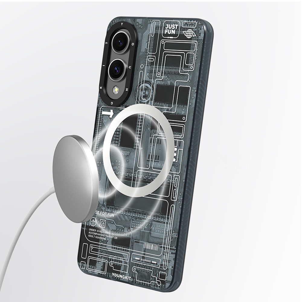 Samsung Galaxy S25 Edge Uyumlu Kılıf M-safe Şarj Özellikli Youngkit Technology Serisi Kapak - 4