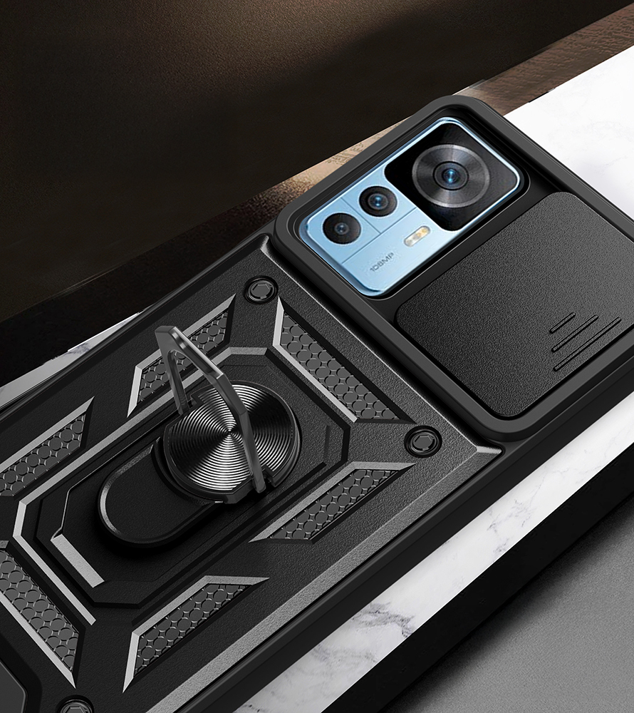 Xiaomi Mi 12T Pro Uyumlu Kılıf Magnetik Standlı Kamera Korumalı Zore Sürgülü Vega Kapak - 4