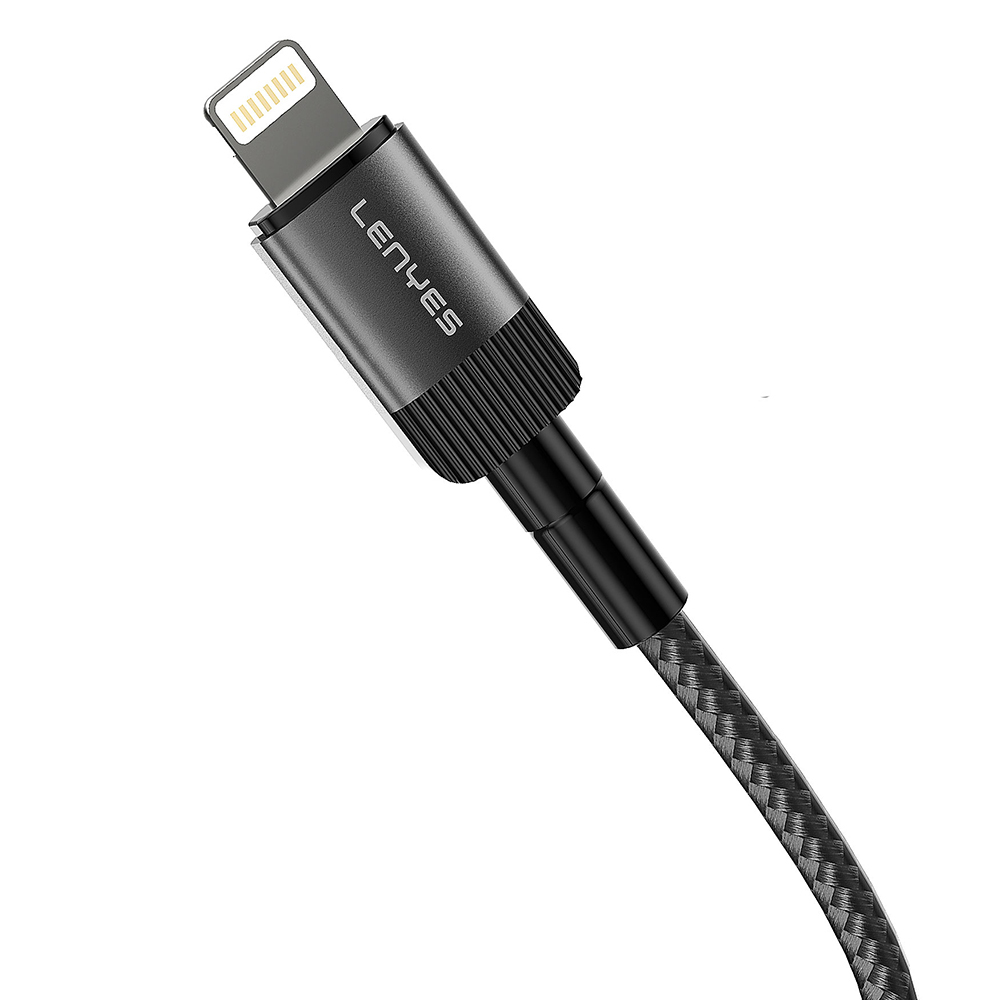 Lenyes LC546 Type-C to Lightning Örgü Tasarımlı Hızlı Şarj Özellikli Data ve Şarj Kablosu 27W 1M - 2