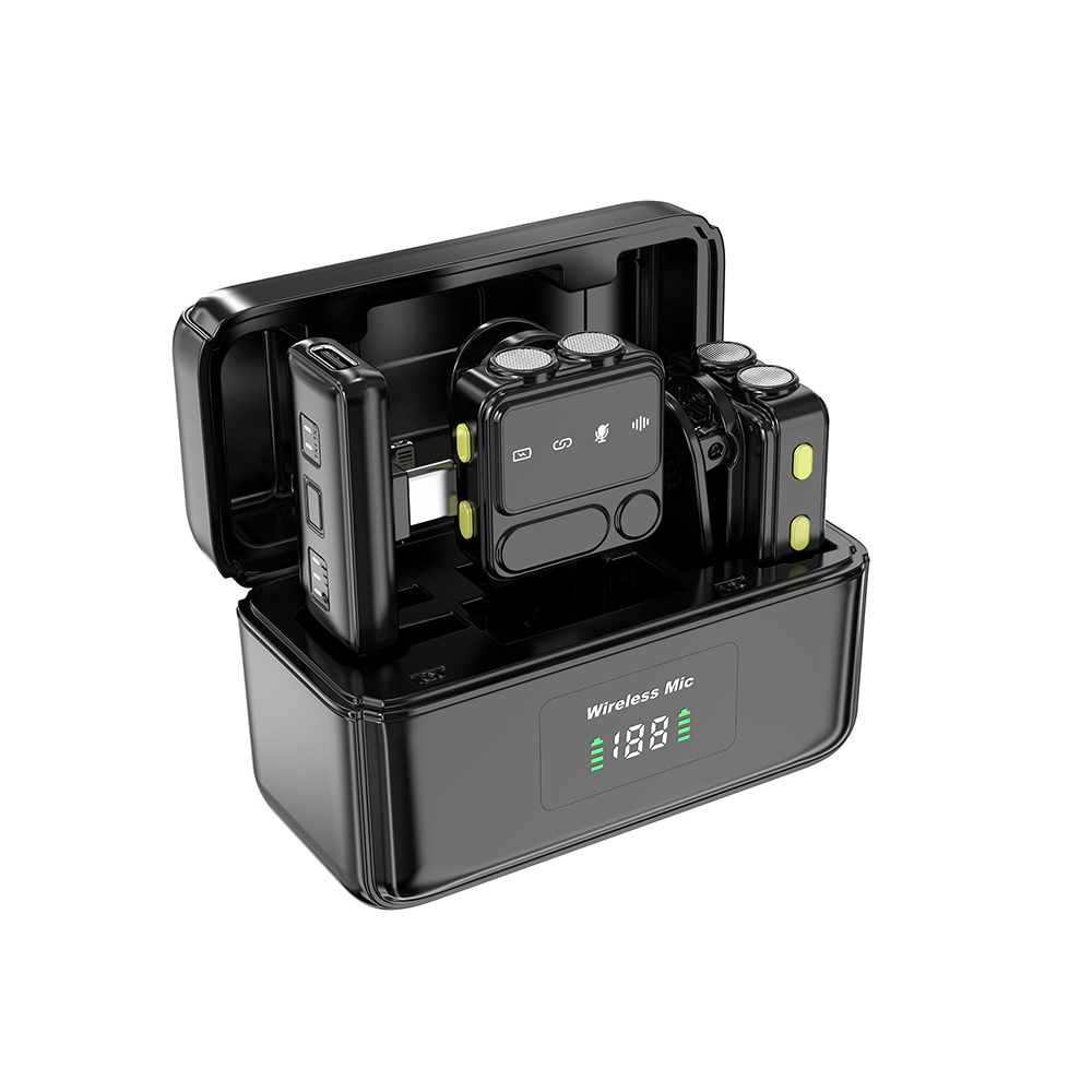 Wiwu Wi-WM005 2in1 Type-C ve Lightning Portlu ANC Özellikli Kablosuz Yaka Mikrofonu - 4