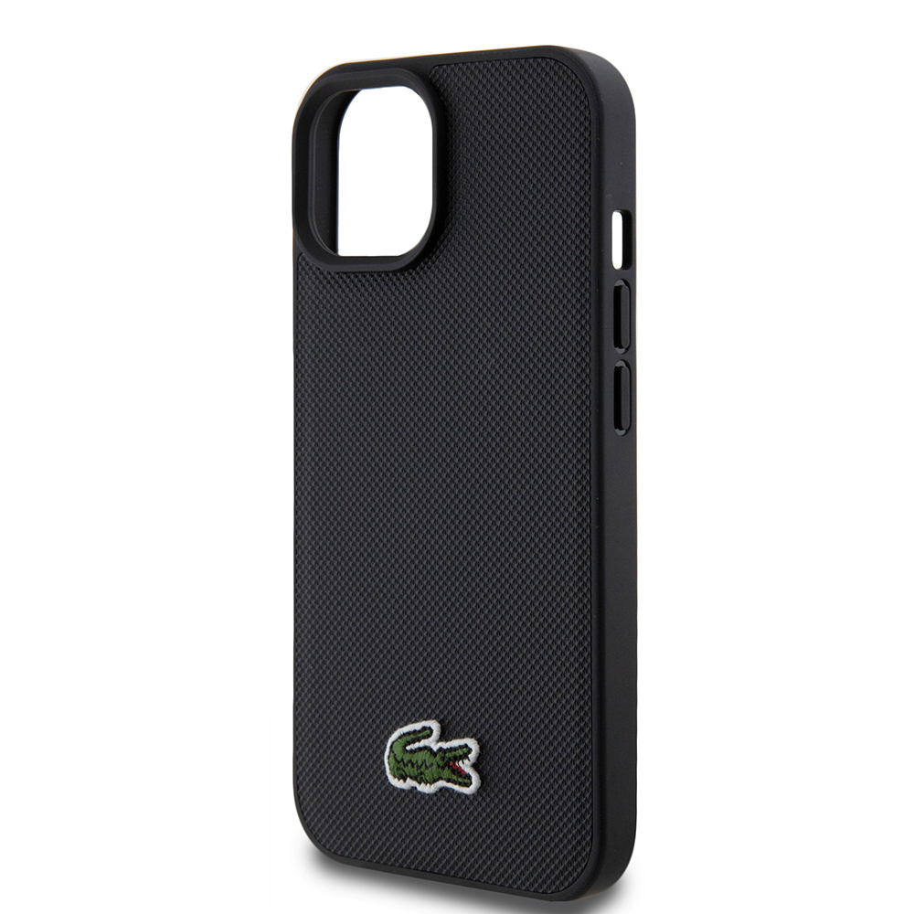 Apple iPhone 15 Uyumlu Kılıf Lacoste Orjinal Lisanslı PU Pike Desenli Arka Yüzey İkonik Timsah Dokuma Logolu Kapak + Type-C Kablo 1.5m - 4