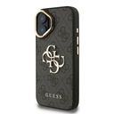 Apple iPhone 16 Plus Uyumlu Kılıf Guess Orjinal Lisanslı PU Deri 4G Desenli Metal Büyük 4G ve Yazı Logolu Kamera Standlı Kapak - 1