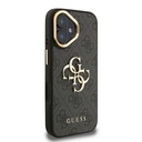 Apple iPhone 16 Plus Uyumlu Kılıf Guess Orjinal Lisanslı PU Deri 4G Desenli Metal Büyük 4G ve Yazı Logolu Kamera Standlı Kapak - 3