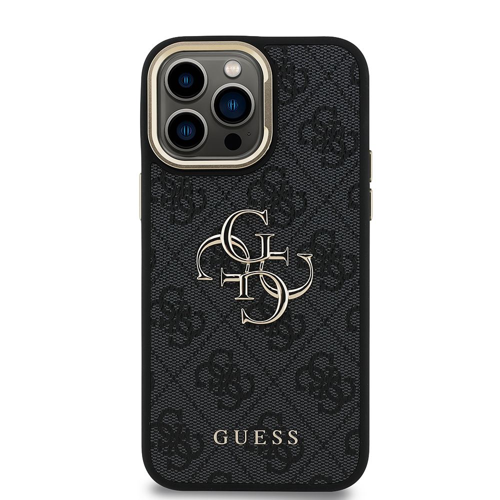 Apple iPhone 14 Pro Max Uyumlu Kılıf Guess Orjinal Lisanslı PU Deri 4G Desenli Metal Büyük 4G ve Yazı Logolu Kamera Standlı Kapak - 2