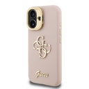 Apple iPhone 16 Uyumlu Kılıf Guess Orjinal Lisanslı Grained Yazı Logolu Kamera Standlı Kapak - 1