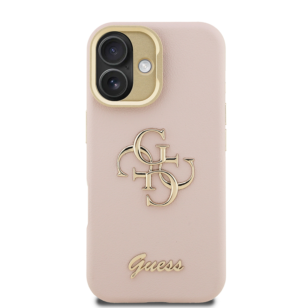 Apple iPhone 16 Uyumlu Kılıf Guess Orjinal Lisanslı Grained Yazı Logolu Kamera Standlı Kapak - 2
