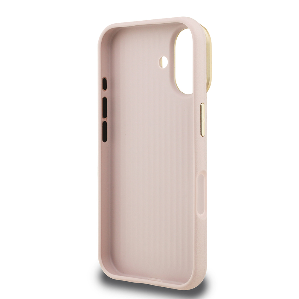 Apple iPhone 16 Uyumlu Kılıf Guess Orjinal Lisanslı Grained Yazı Logolu Kamera Standlı Kapak - 6