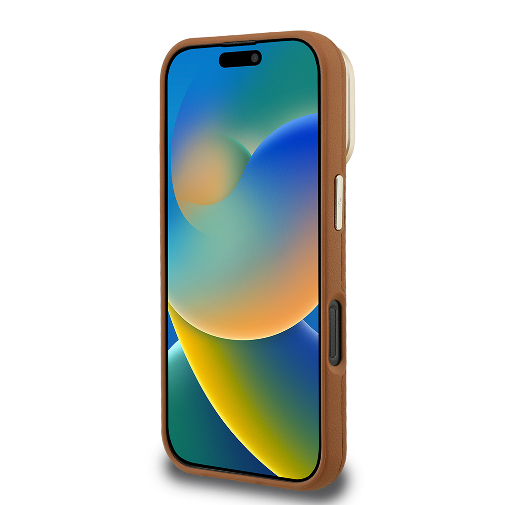 Apple iPhone 16 Uyumlu Kılıf Guess Orjinal Lisanslı Grained Yazı Logolu Kamera Standlı Kapak - 11