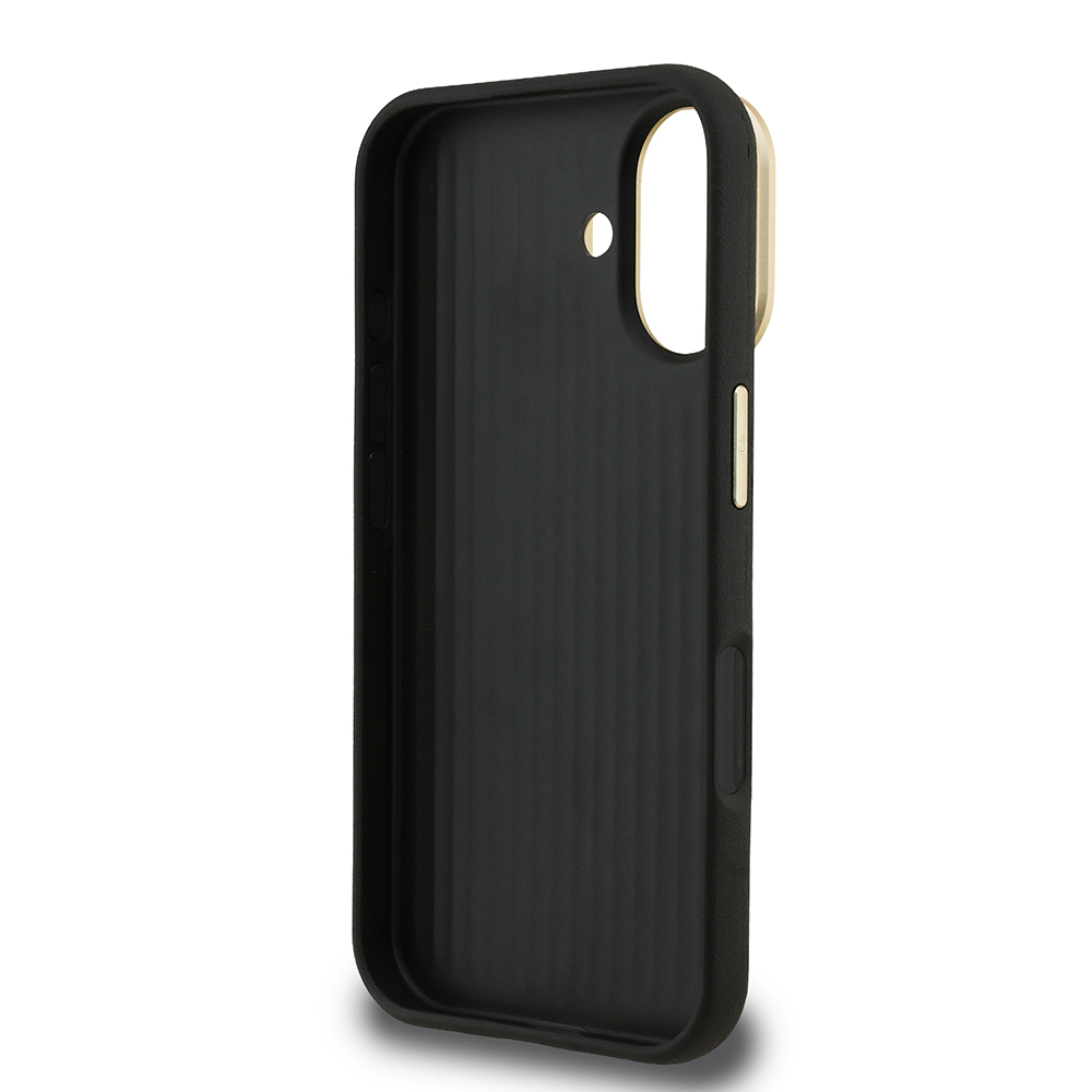 Apple iPhone 16 Uyumlu Kılıf Guess Orjinal Lisanslı Grained Yazı Logolu Kamera Standlı Kapak - 20
