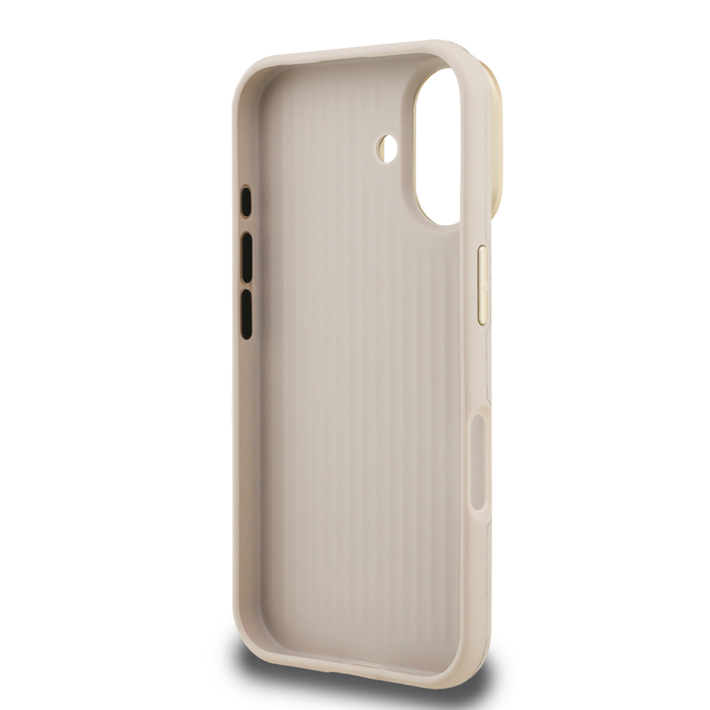 Apple iPhone 16 Uyumlu Kılıf Guess Orjinal Lisanslı Grained Yazı Logolu Kamera Standlı Kapak - 27