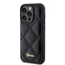Apple iPhone 14 Pro Max Uyumlu Kılıf Guess Orjinal Lisanslı PU Deri Metal Yazı Logolu Kapitone Kapak - 1