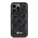 Apple iPhone 14 Pro Max Uyumlu Kılıf Guess Orjinal Lisanslı PU Deri Metal Yazı Logolu Kapitone Kapak - 2