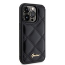 Apple iPhone 14 Pro Max Uyumlu Kılıf Guess Orjinal Lisanslı PU Deri Metal Yazı Logolu Kapitone Kapak - 3
