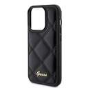 Apple iPhone 14 Pro Max Uyumlu Kılıf Guess Orjinal Lisanslı PU Deri Metal Yazı Logolu Kapitone Kapak - 5