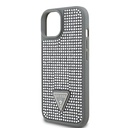 Apple iPhone 14 Uyumlu Kılıf Guess Orjinal Lisanslı Taşlı Arka Yüzey Üçgen Logolu Kapak - 5