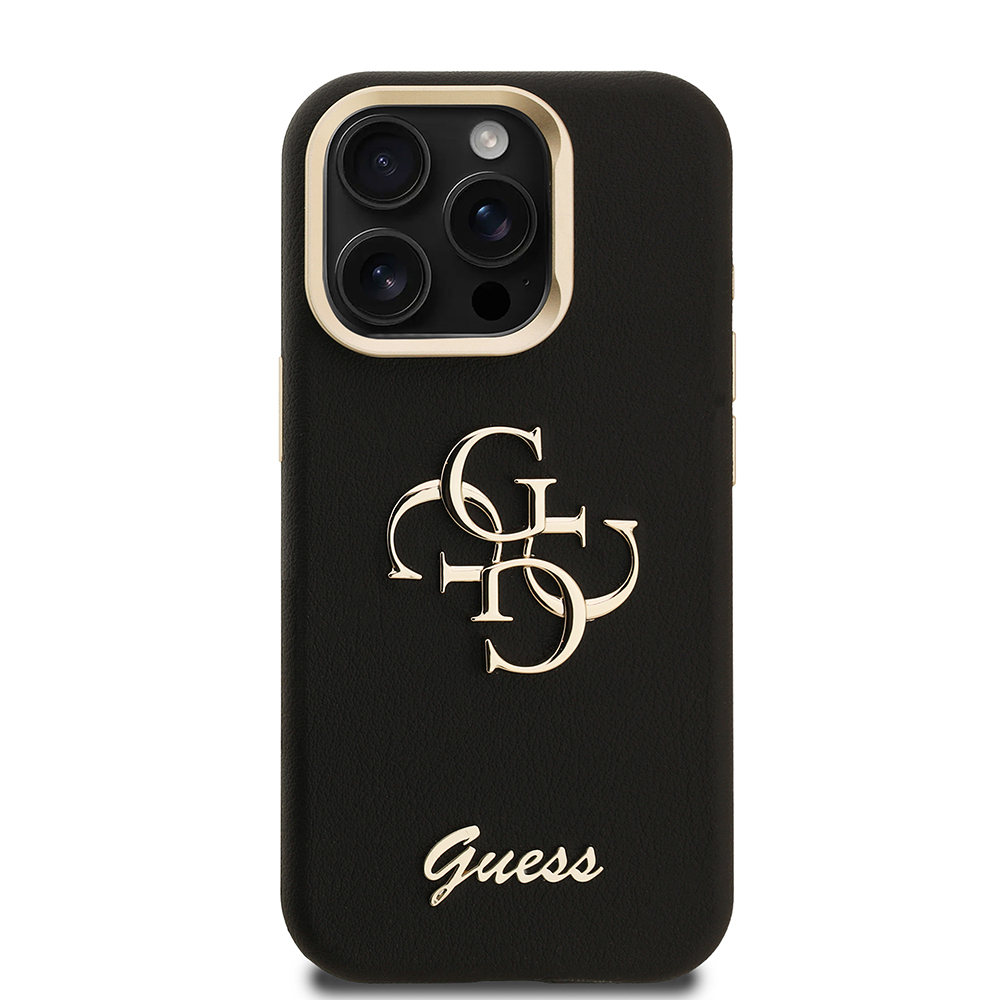 Apple iPhone 15 Pro Uyumlu Kılıf Guess Orjinal Lisanslı Grained Yazı Logolu Kamera Standlı Kapak - 2
