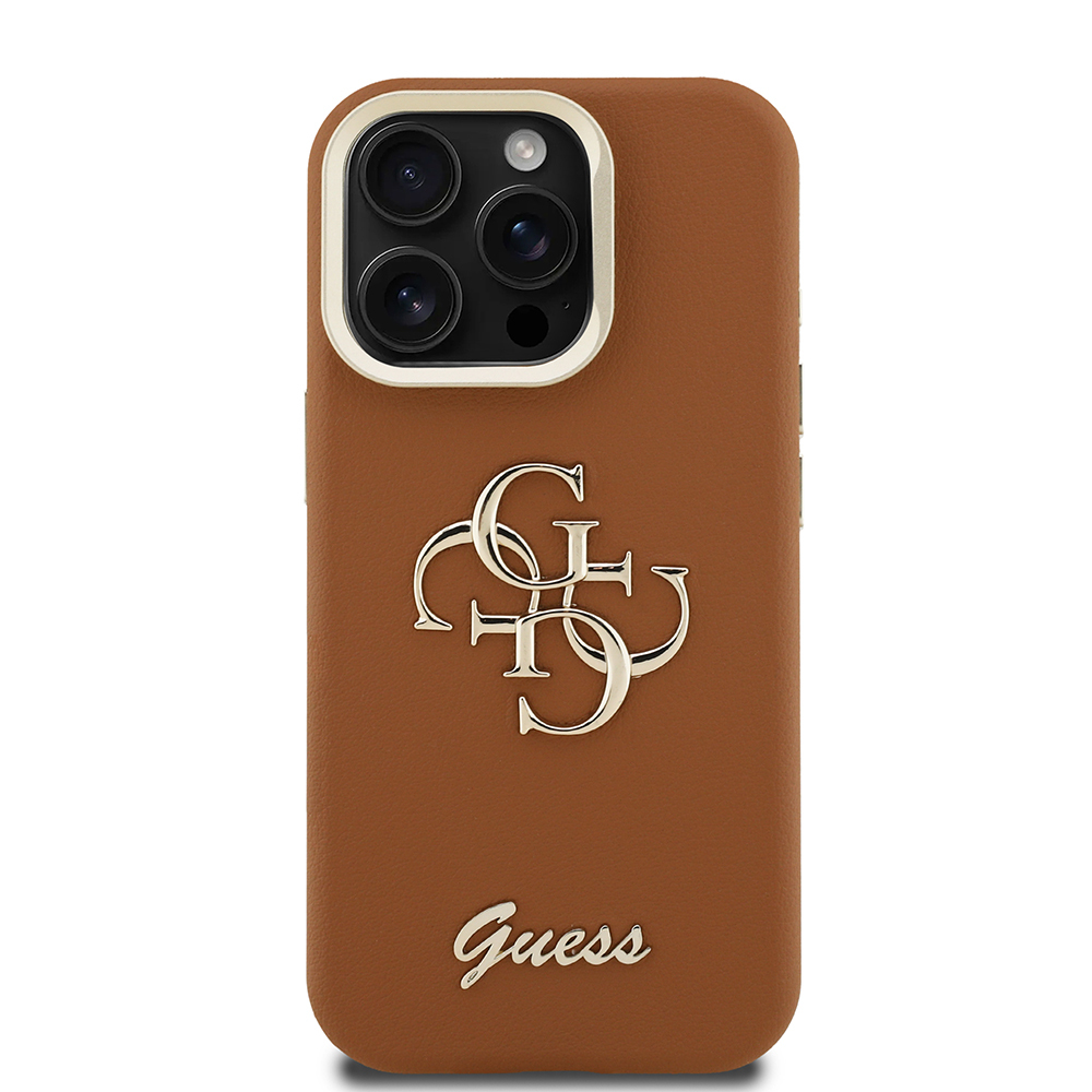 Apple iPhone 15 Pro Uyumlu Kılıf Guess Orjinal Lisanslı Grained Yazı Logolu Kamera Standlı Kapak - 9