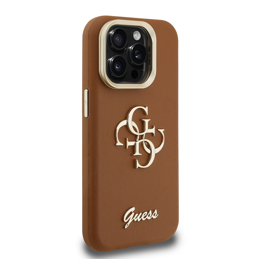 Apple iPhone 15 Pro Uyumlu Kılıf Guess Orjinal Lisanslı Grained Yazı Logolu Kamera Standlı Kapak - 10