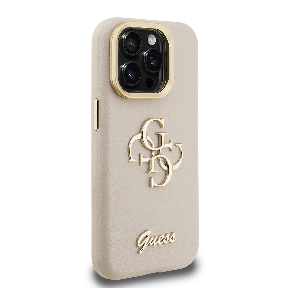 Apple iPhone 15 Pro Uyumlu Kılıf Guess Orjinal Lisanslı Grained Yazı Logolu Kamera Standlı Kapak - 17