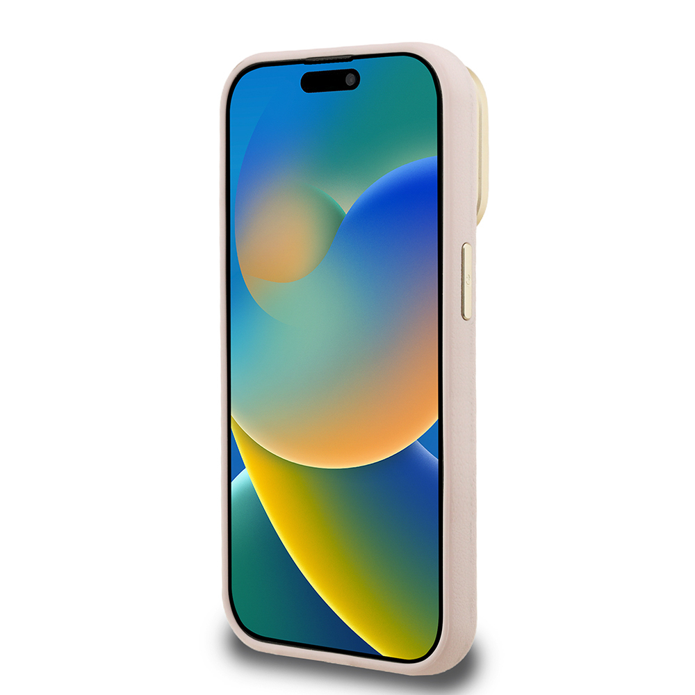 Apple iPhone 15 Pro Uyumlu Kılıf Guess Orjinal Lisanslı Grained Yazı Logolu Kamera Standlı Kapak - 24
