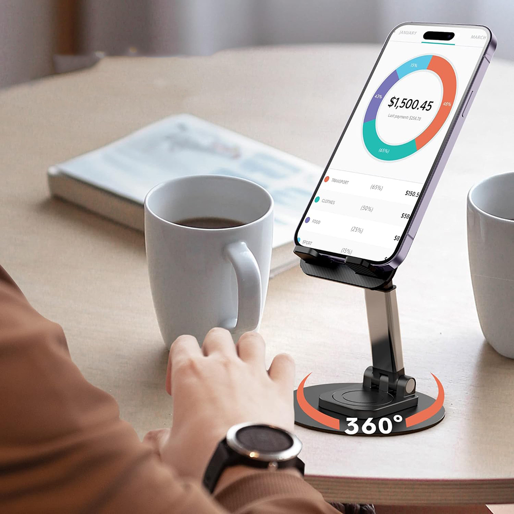 Jmary MK-59 Ayarlanabilir Katlanabilir 360 Derece Dönebilen Telefon ve Tablet Standı - 4