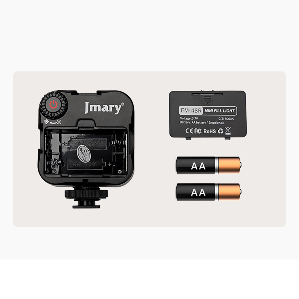 Jmary FM-48R Mini Fill Light Telefon-Kamera Üstü Pilli Aydınlatma Işığı - 1