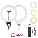 Jmary FM-12R Kumandalı 30cm Işıklı Telefon Tutucu Ring Light - 1