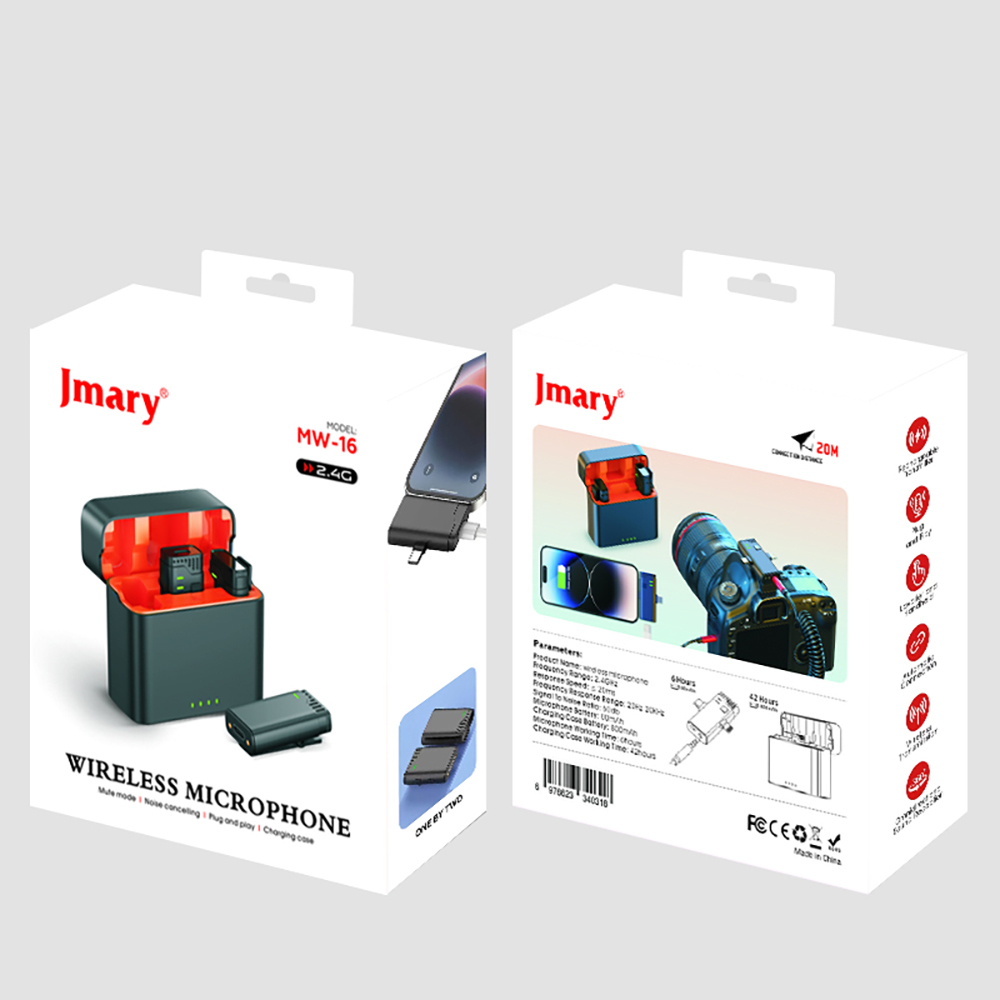 Jmary MW-16 3 in 1 Kablosuz Yaka Mikrofonu - 4