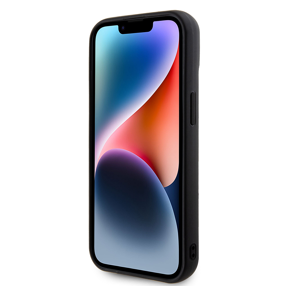 Apple iPhone 15 Uyumlu Kılıf Guess Orjinal Lisanslı PU Deri Metal Yazı Logolu Kapitone Kapak - 4