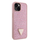 Apple iPhone 15 Uyumlu Kılıf Guess Orjinal Lisanslı Taşlı Arka Yüzey Üçgen Logolu Kapak - 3