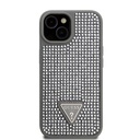 Apple iPhone 15 Uyumlu Kılıf Guess Orjinal Lisanslı Taşlı Arka Yüzey Üçgen Logolu Kapak - 9